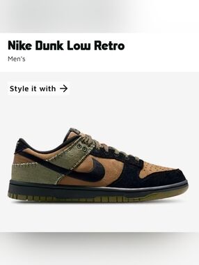 Nike Dunk Low Retro - Black / Olive / Tan